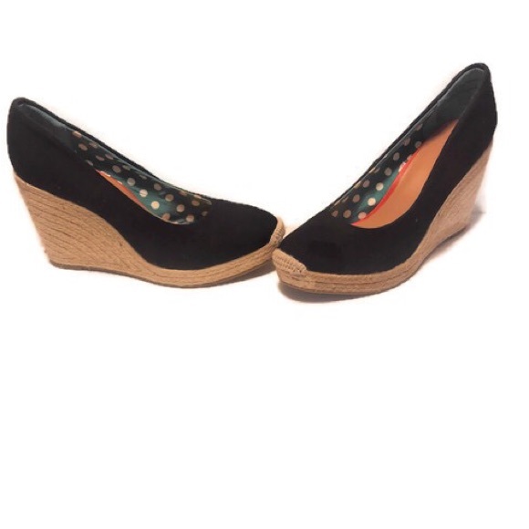 Merona Shoes - Merona Black Canvas Wedge Espadrilles
